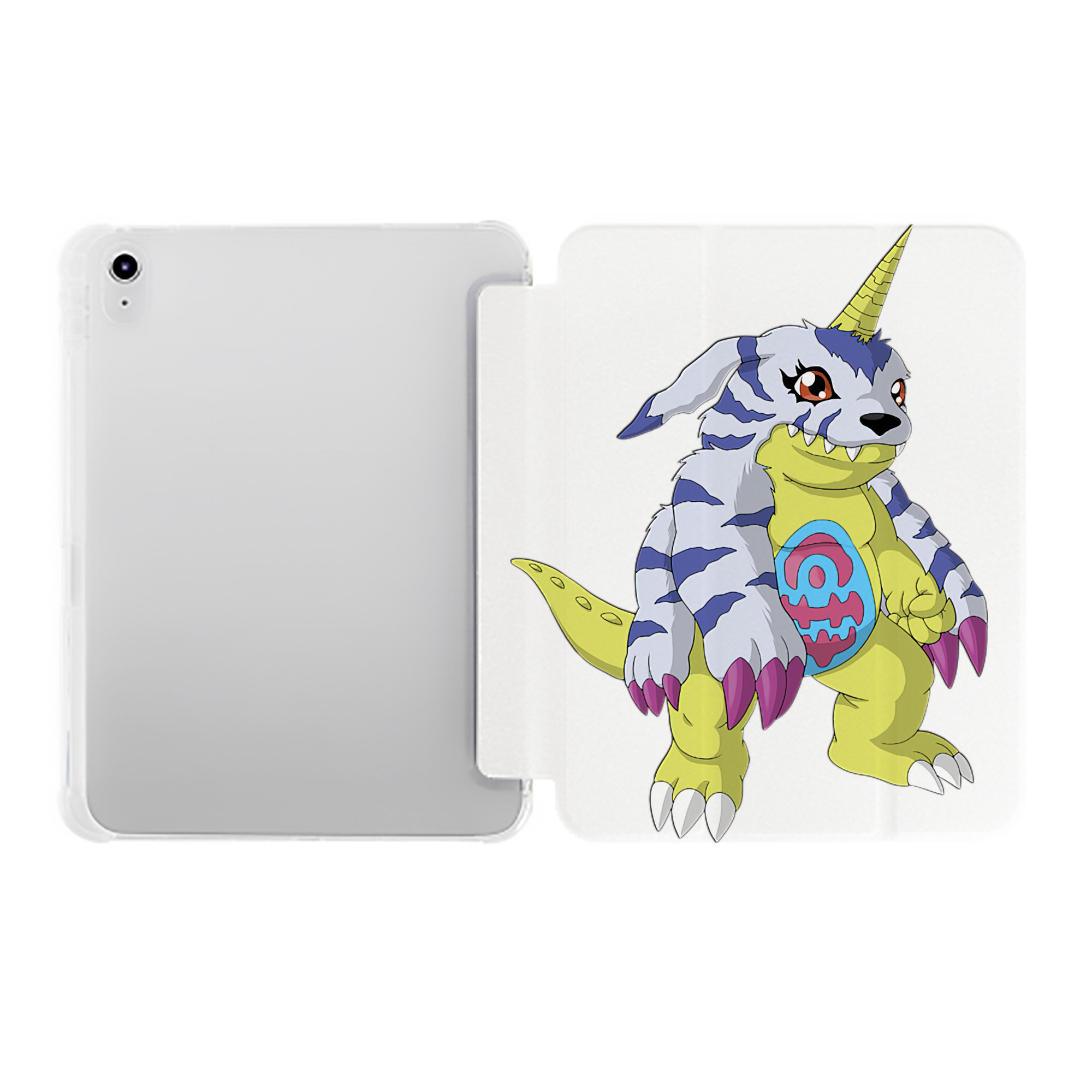 （画像用） Digimon デジタルモンスター/デジモン IPad ケース ペン収納付き 三つ折りスタンド PUレザー×シリコン 対応機種9.5/10.5/10.9インチ